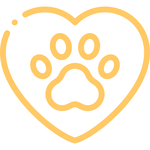 Coração com pata de animal